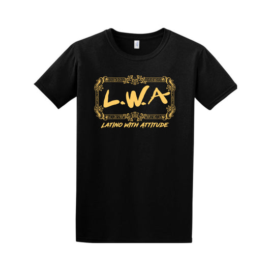 Latino With Attitude gold Bandana Black T-shirt