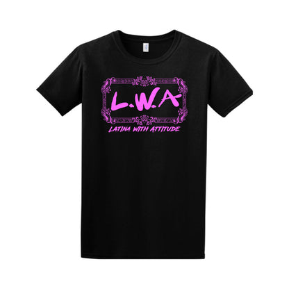 Latina With Attitude Bandana Pink black  T-shirt